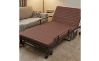 Foldable Lounge Bed Adjustable Backrest Reclining Lounge Bed Caster Wheels Outdoor Furniture