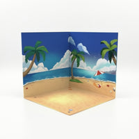 L-Shaped Miniature Diorama Backdrop Flat-Packing Diorama Backdrop Compact Miniature Display Base Freestanding for Collectors, Hobbyists