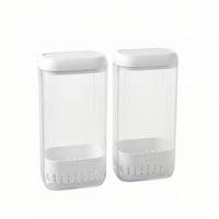 2 Pieces Produce Preserver Keeper Ventilated Greens Keeper Upright Storage Box with Slotted Lid for Home Cooks, Fridge Organization