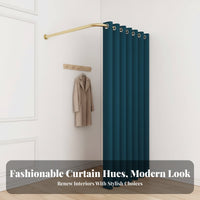 Blackout Fitting Room Curtain Rod Set Privacy Protection Wall Mounted Fitting Room Shading Material Shop Fixture Easy to Install for Business Owners, Event Organizers, Shopping Mall, Boutique, Retail Shop, Exhibition