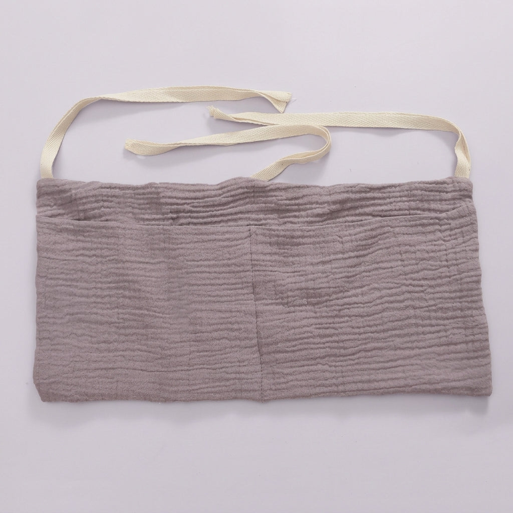 Double Layer Cotton Diaper Organizer for Crib Accessories - Bedside Cart for Essentials and Organizer - Diaper Holder for Crib - 39x20 cm