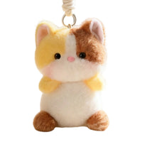 Soft Toy Cat Keychain Cuddly Cat Keychain with Hanging Cord Lightweight Premium for Students, Backpack, Handbag