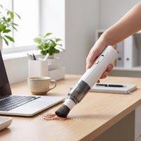 Mini Vacuum with Brush Attachment Lightweight Handheld Vacuum Cleaner for Baristas, Desk, Countertop