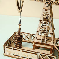 Oil Well Model with Base STEM 3D Wooden Puzzle No Glue Required Wooden Model Kit for Office