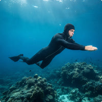 7mm Two-Piece Wetsuit Cold-Water Hooded Wetsuit Thermal Diving Suit Split for Divers, Spearfishers, Winter Surfing