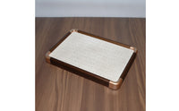 Jewelry Tray with Slots Wood-Grain Jewelry Display Tray Tabletop for Dresser