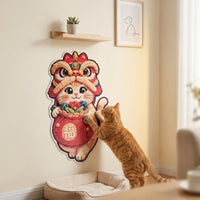 Wear-Resistant Feline Scratch Wall Sticker 5D Print Self-Adhesive Scratch Board Easy Install Vertical Scratching Mat No Drilling