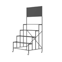 Vertical Flower Display Stand Rolling Tiered Flower Rack Mobile Metal Plant Stand with Wheels Portable for Florists, Shop Window, Events