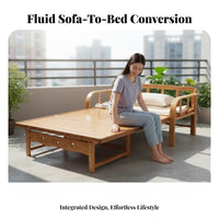 Double-DutyPurpose Single Sleeper Chair Space-Saving Pull-extendable Armchair Bed Foldable Design transformable Sofa Easy Conversion for Apartment Dwellers, Students, Office Workers, Balcony, Small Spaces, Guest Room, Bedroom