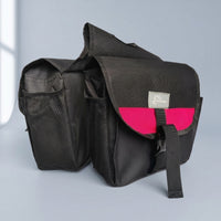 Saddle Bag with Mesh Pockets Compact Saddle Storage Bag Low-Profile for Equestrians, Trail Rides, Stable Work