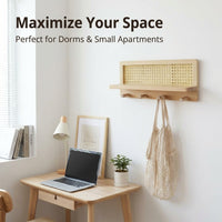 Coat Rack Shelf Wall Mounted, Entryway Key Holder Coat Rack, Wall Mounted Coat Rack for Kitchen, Coat Hooks Wall Mounted, Rack Shelf Wall Mounted