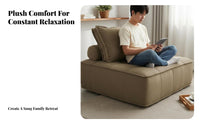Italian Minimalist Design Tofu Block Sofa Lowsilhouette Living Room Furniture adaptable Configuration Home Seating Plush pads for Small Apartment Dwellers, Modern Homeowners, Families, Lounge Area, Office