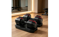 Quick-Adjust Adjustable Dumbbell Set with Storage Base 1-Second Adjustable Dumbbell Pair One-Hand Dumbbells with Base Non-Slip for Fitness Enthusiasts, Home Gym, Strength Training