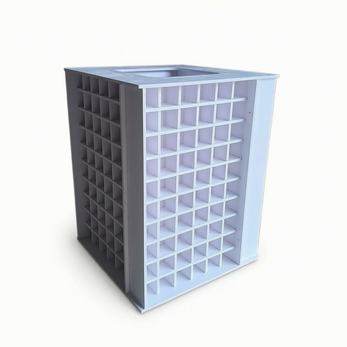 Desktop Bead Jar Holder Space-Saving Rotating Storage Rack Compartmented Storage Rack with Grid Compartments Upright for Hobbyists