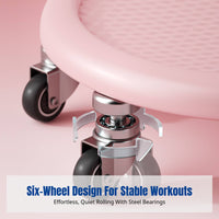 Six-Wheel Ab Wheel, Quiet Abdominal Trainer, Home Fitness, 360° Universal Rotation, TPE Soft Rollers, Anti-Slip Pad