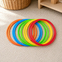8 Pieces Coordination Training Hopscotch Rings Movement Skills Plastic Jumping Rings Colorful Jump Hoop Set Bright Colors for Toddlers, Playroom