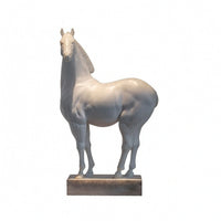 Horse Figurine with Base Weathered Horse Figurine Carved Decor for Decorators, Collectors, Living Room, Mantel