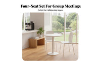 5 Pieces Round Pedestal Table with 4 Gourd-Leg Chairs Curved backrestrest Household Furniture Easy Assembly robust Construction