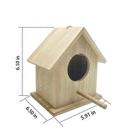 Wooden Birdhouse with Perch, Solid Wood Garden Decor for Outdoor Birds, Hanging Birdhouse with Rope, Mini Birdhouse for Outdoor Garden Refuge