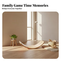 Great Birthday Gift Wooden Balance Board Long-Lasting Curved Rocker Board Versatile Toddler Rocker Toy Fosters Creativity for Toddlers