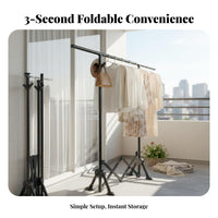 InstallationTool-no-assembly Foldable Clothes Airer Floor-Standing foldable X-Frame Rack space-efficient Storage Garment Stand Space-Saving for Apartment Dwellers, Homeowners, Families, Balcony, Indoors, Small Spaces, out of the packagingdoors