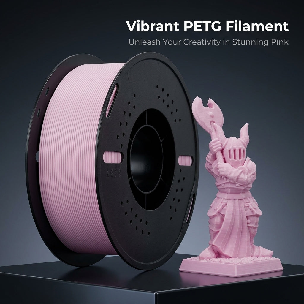 PETG Filament 1.75mm for Printer 1kg Spool, Pink Matte for Prototyping and Modeling, Paper for Hobbyists, Fits Fused Deposition Printers
