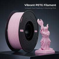 PETG Filament 1.75mm for Printer 1kg Spool, Pink Matte for Prototyping and Modeling, Paper for Hobbyists, Fits Fused Deposition Printers