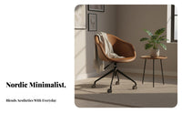 Minimalist Look rotating Rolling Chair Modern and type Rolling Task Chair Padded Seat Office Furniture Ergonomic Design for Students, Adults, Women, Study Room, Bedroom