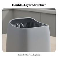 Lidless Garbage Can Large Capacity Minimalist Trash Can Double Tier Trash Bin Easy to Clean Minimalist Office Wastebasket