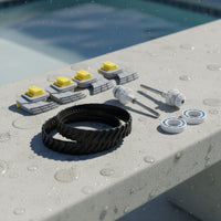 Long-Lasting Material Pool Cleaner Drive Shaft and Bearing Kit Improved Traction Cleaner Tire Track and Brush Set