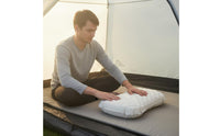 Ice Silk Material Inflatable Camping Pillow Includes Storage Bag Lightweight Travel Pillow Adjustable Height Portable Backrest Cushion for Campers, Travelers, Backpackers, Office
