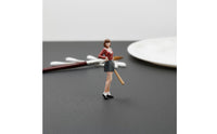 JK Uniform Miniature Scene Figure High Intricate Miniature Girl with Sports Hitting Stick School Uniform Girl Model Exclusive