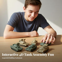 1:144 Armored Vehicle Model Set Easy Assembly Scale Model Armored Vehicle Miniature Armed Forces Vehicle Collection Glue No-Glue