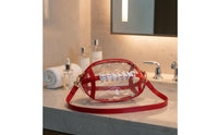 Waterproof Rugby Ball Bag Lightweight Clear PVC Shoulder Bag Transparent Design Travel Accessory Easy to Clean for Toiletries, Daily Carry