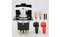 Metal Mounting Plate Rotary Battery Disconnect Switch Brass Terminals 12V Battery Disconnect Switch Copper Lugs Insulating Sleeves