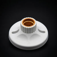 Ceiling Light with E27 Lamp Holder for Vintage Lamp Decor, Round Shape Ceiling Lighting with Ceramic Inner Core, Large 115mm E27 Screw Base