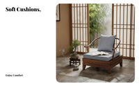 Cushioned Wooden Couch Set New Chinese Style Multi-Piece Seating Group Zen-Inspired Design Living Room Furniture for Homeowners, Small Spaces, Office
