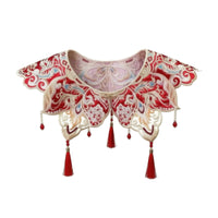 Traditional Embroidered Collar Layered Traditional Chinese Collar Elegant Neckline Trim Easy to Match for Cosplayers, Performers