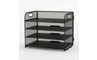 Mesh Letter Tray with Four Tiers Foldable Desktop File Organizer A4 Document Holder Sturdy Paper Sorter Clutterunobstructed