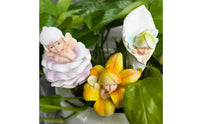 4 Pieces Resin Fairy Figurines with Stake Decorative Plant Stakes with Fairy Figures Whimsical Resin Plant Stakes for Enclosed Glass Gardens