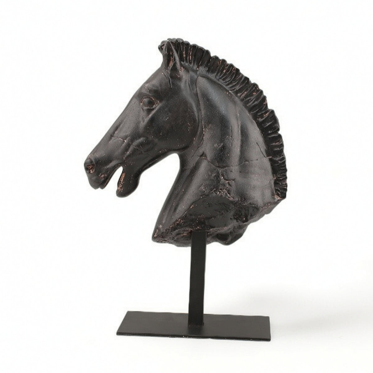 Horse Head Sculpture Rustic Horse Head Statue Retro for Entryway, Study