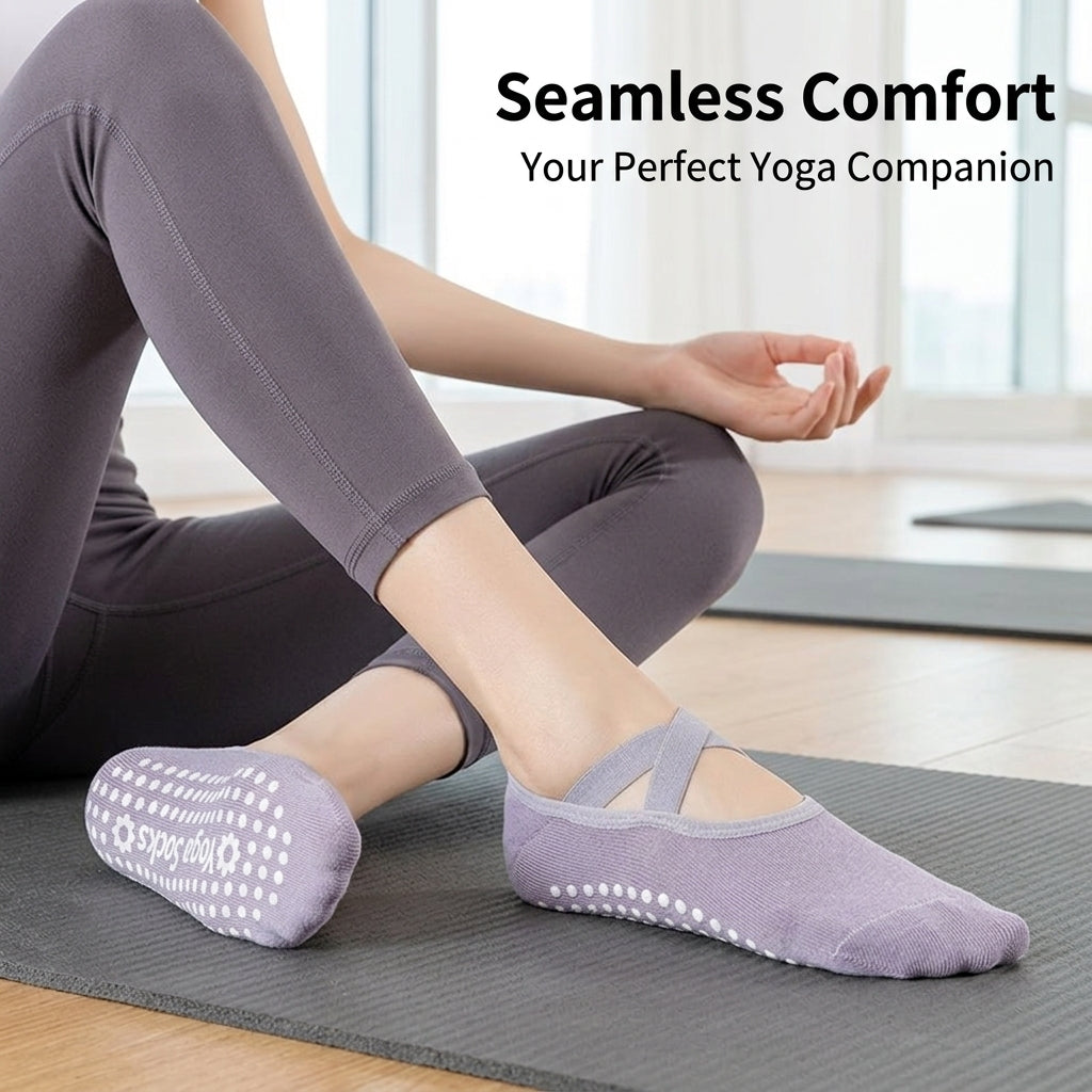 Non Slip Socks for Women, Breathable Low Cut Workout for Dance Fitness, Anti-Slip Exercise Ankle