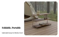 Solid Wood Shelves 3-Tier Foldable Shelf Multi-Purpose 3-Tier Folding Shelf Lightweight Collapsible Camping Organizer Easy Assembly for Picnickers, Homeowners, Gardeners, Backyard, Garden, Balcony, Kitchen
