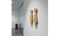 2 Pieces Wooden Toilet Sign Set Long-Lasting 3D Wood Toilet Symbols Easy To