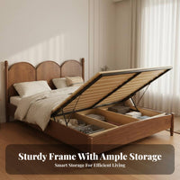 French Design Wooden Bed Modern Design Solid Wood Bed Quiet and Stable Bedroom Furniture for Couples, Homeowners, Guesthouse, Guest Room, Apartment