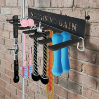 8-Hook Storage Hanger Tilted Prong Engineered Wall Mount Gym Storage Rack Mounting Hardware Included Wall Mount Gym Rack