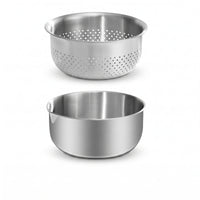 2 Pieces Stainless Steel Draining Bowl Set Perforated Strainer with Basin Rust-Resistant Colander with Bowl Easy to Clean for Washing Vegetables