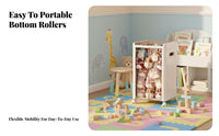 Wheeled Toy Storage Cabinet Large Capacity Rolling Toy Trolley Youngster-Appropriate Design Playroom Container for Children, Young Children, Nursery