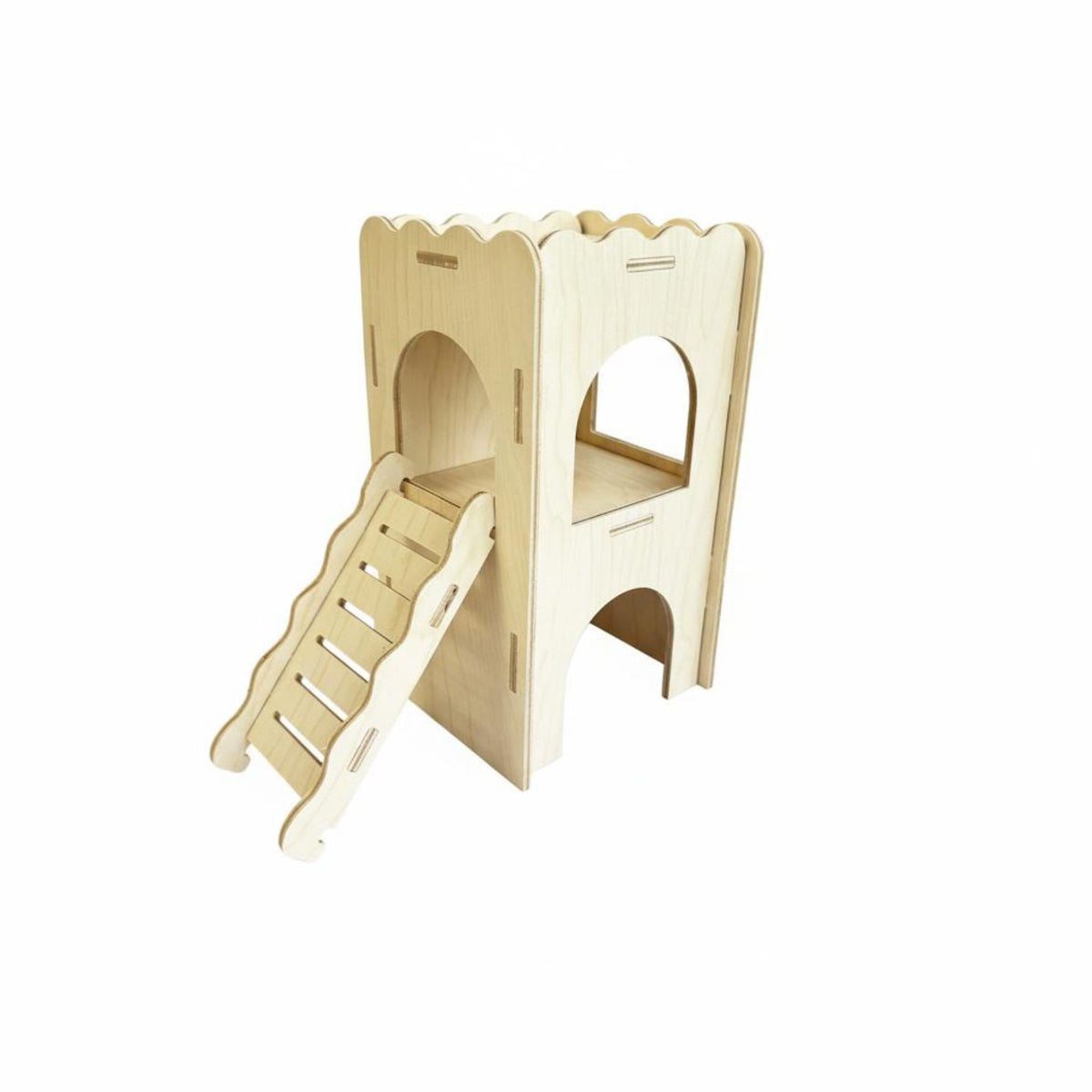 Hamster with Ramp Wooden Hamster Playhouse Edges Small Animal Enclosure for Terrarium