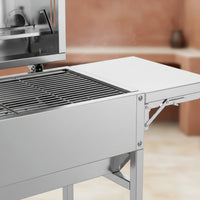 Barbecue Grill with Side Shelves Stainless Steel Lidded Barbecue Grill Outdoor for Backyard Cooks, Families, Patio, Yard